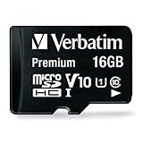 Verbatim Premium Micro SDHC Speicherkarte mit Adapter, 16 GB, Datenspeicher für Foto- und...