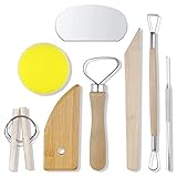 Gvolatee 8 Stück Modellier-Werkzeug Set, geeignet für anfänger,Holz Keramik Ton...