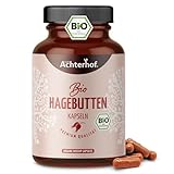 Hagebutten Kapseln hochdosiert BIO | 180 Stück | 595mg reines Hagebuttenpulver pro Kapsel...