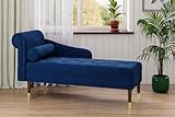 Vesgantti Velvet Chaiselongue, Indoor Lounge Sofa mit linker Armlehne und Lendenkissen,...