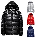 Daunenjacke Herren, Puffer Jacke Herren - Glänzende Daunenjacke Damen Winterjacke Schwarz...
