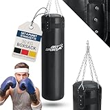 ArtSport Boxsack Set 30 kg gefüllt, Box Set mit 4-Punkt-Stahlkette & Drehwirbel...