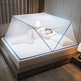Moskitonetz Bett Baldachin Pop Up Faltbare doppelte Tür Anti Mosquito...