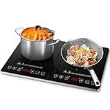 AMZCHEF induktionskochfeld 2 platten,Induktionskochplatte Doppelt mit...