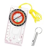 Kompass Outdoor mit Notfallpfeife, Leuchtendes Taschenkompass, Navigation Compass im...