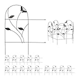 Relaxdays Beetzaun, 5-teilige Beetumrandung für Garten, Dekozaun Metall,...