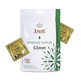 AMOR NATURE 53mm Kondome 100er Pack I Premium Kondom naturfarben I Kondome gefühlsecht...