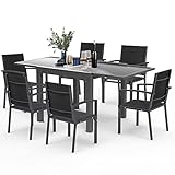 Homall Gartenmöbel Set für 4~6 Personen - 6 Gartenstühle mit Tisch - Aluminium...