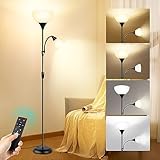 OUTON Stehlampe Wohnzimmer, Deckenfluter Led Dimmbar mit Leselampe, Stehleuchte Stufenlos...