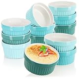 COM-FOUR® 12x Soufflé Förmchen - Creme Brulee Schälchen aus Keramik - Ofenfeste...