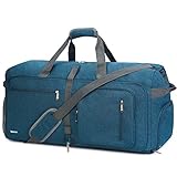 WANDF Reisetasche 65L mit Schuhfach Faltbare Weekender-Reisetasche Handgepäck...