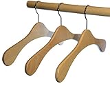 Hagspiel Kleiderbügel aus Holz, 5 St. Garderobenbügel aus Buchenholz (Vollholz), Natur...