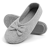 OFFCUP Damen Ballerina Hausschuhe Hausschuhe Loafer Pantoffeln mit Elegant Schleife und...