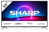 SHARP Android TV 55EL6EA, 139 cm (55 Zoll) Fernseher, 4K Ultra HD LED, Google...