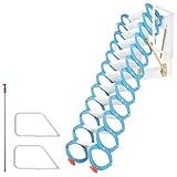 Dachbodenleiter, 12-stufige Wandtreppe mit Handlauf, maximale Tragfähigkeit 400.1 kg,...