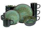 CreaTable, 20166, Serie Nordic Fjord Green, 16-teiliges Geschirrset für 0 Personen,...