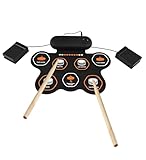 Irfora Elektronischer Drum -Set mit 3W -Lautsprecher Handroll Drum Set 7 Pads Unterstützt...