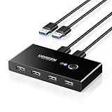 UGREEN USB Switch 2PC KVM USB Switch 2 In 4 Out für stabile Datenübertragung Umschalter...