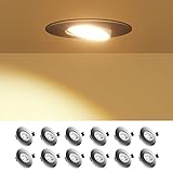 addlon 12er Set LED Einbaustrahler Dimmbar, 36°Schwenkbar LED Spot 230V Dimmbar...