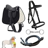 MY SWEET PONY® Kinder Shetty Sattel-Set + Trense + Gebiss + Zügel | für Pony Shetty und...