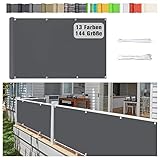 Stootrel Balkonschutz Balkonabdeckung, 90 X 700CM Blickdichte Balkonumspannungen...