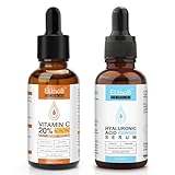 Gesichtspflege Serum Set mit Vitamin C Serum Hyaluron Serum - Gegen Falten,...