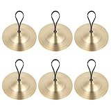 6 Stück Fingerzimbeln Mini Becken, Party Instrument Bauchtanz Finger Cymbal Messing Mini...