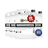 MRM Chemicals – Brennspiritus farblos 4 x 5L – Vielseitiger Alkohol für Haushalt,...