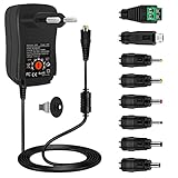 Universal Netzteil,Cshare 30W AC auf DC 12V 9V 7.5V 6V 5V 4.5V 3V 1A 2A Multi-Voltage...