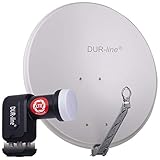 DUR-line 4 Teilnehmer Set - Qualitäts-Alu-Satelliten-Komplettanlage - Select 75cm/80cm...