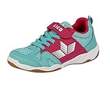 Lico Sport VS Mädchen Hallenturnschuh, Türkis/ Pink/ Weiß, 35 EU