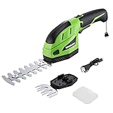WORKPRO Akku Gras- und Strauchschere, kabellose handliche Grasscheren 3,6V,...