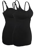 Stilltop 2er Pack Schwangerschaft und Stillzeit Schwarz Still trägertop T Shirt...