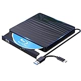QDSYLQ Externes Blu Ray Laufwerk 50G, Type-C & USB 3.0 HD 1080P Bluray Laufwerk Extern Blu...