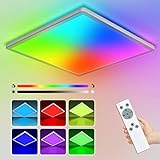 24W LED Deckenleuchte Dimmbar mit Fernbedienung, 29.5cm 4000K/RGB Farbwechsel...
