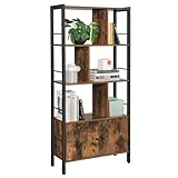 VASAGLE Bücherregal, Bücherschrank mit 4 offenen Regalebenen, Regal, Standregal,...