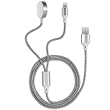 2-in-1-Ladekabel für Watch SE/6/5/4/3/2/1, geflochtenes Nylon-Ladegerät auf USB-Kabel,...