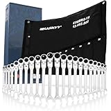 HASKYY 22-Tlg Gelenk-Ratschenschlüssel Satz Set 6-32 mm Gabelschlüssel Ratschen...