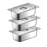 Buudreza Panierschalen Set 3-teilig, GN 1/3 Behälter, 32,5 x 17,5 x 6,5 cm...