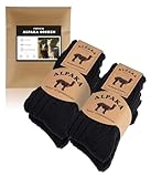 FORVEVO 4 Paar Alpaka Socken Herren 43-46, Wollsocken Damen, Warme Wintersocken mit...