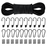 SOYANN Gummiseil Gummileine 6mm - 10m, Elastisches Seil Set mit Spiralhaken,...