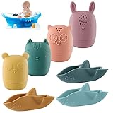 7er Set Badewannenspielzeug, Badespielzeug Baby Silikon Badetiere Badewanne...
