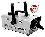 Showlite SM-600 Schneemaschine 600W mit Funk-Fernbedienung (30 m³/min Schneeausstoß,...