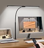 Schreibtischlampe LED Dimmbar, Schreibtischlampe Klemmbar mit Fernbedienungen, 5...