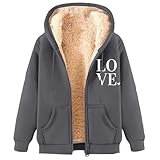 Generico Fleecejacke Damen Warme Fleece Jacke Mit Reißverschluss Gefüttertes Sweatshirt...