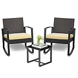 Bealife Gartenmöbel Set, Lounge Gartenmöbel Set Balkon 2 Personen，Balkonmöbel Kleiner...