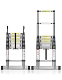 TECKNET Teleskopleiter 3,8m, Belastung 150kg/ 330lbs, Aluleiter Ausziehbar mit...