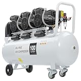 GEARHERO 100L Flüsterkompressor Ölfrei 10 Bar 6,5 PS 4,8 KW 230 V Leiser...