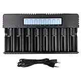 Suoumwa LCD-Display 8-Slot 18650/26500 Batterieladegerät 3,7 V Lithiumbatterie NI-...