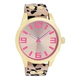Oozoo Timepieces Unisex Uhr in Leopard/Taupe/Pink - Armbanduhr Unisex mit Lederarmband |...